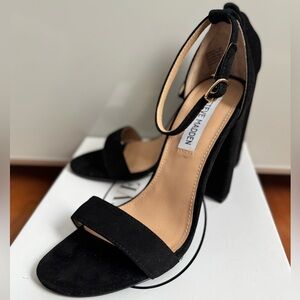 STEVE MADDEN Carrson Black Suede Heel Sandals